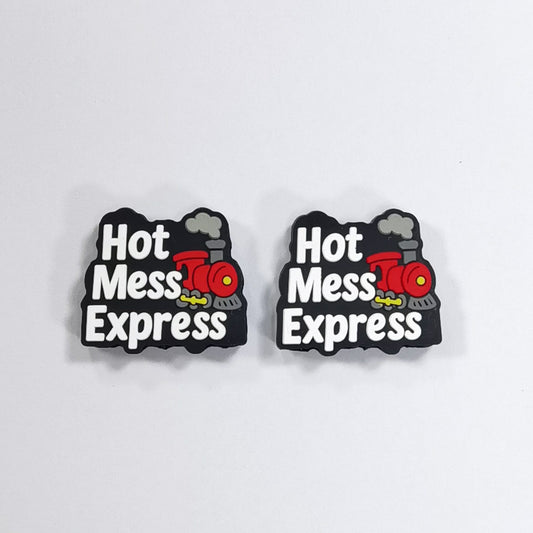 20Pcs Silicone Focal Beads Hot Mess Express Train with Smoke Detail