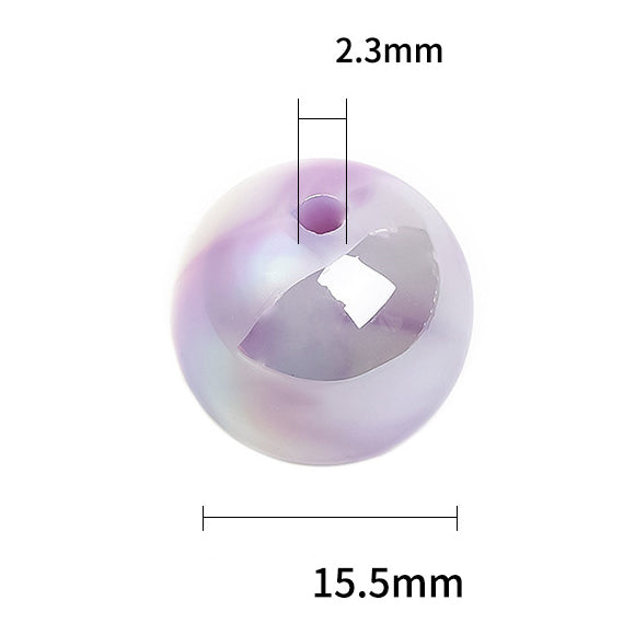 20pcs 16mm Round Acrylic Beads UV Finish DIY Bracelet Making 2