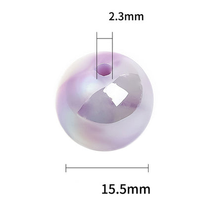 20pcs 16mm Round Acrylic Beads UV Finish DIY Bracelet Making 2
