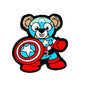 20pcs Silicone Focal Beads Bear Character with Star Shield