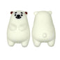 20Pcs Silicone 3D Focal Beads White Smiling Bear Front Facing