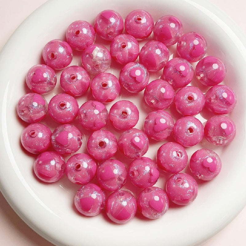 10pcs 16mm Candy Heart Acrylic Beads DIY Bracelet Making 15