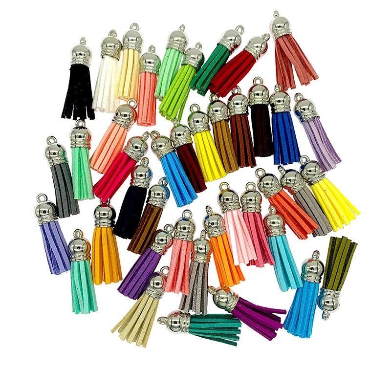 100pcs Leather Keychain Tassels Bulk for Crafts Acrylic Blanks Charms 4