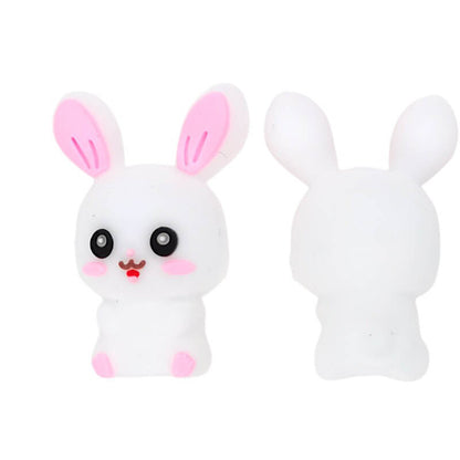 Silicone 3D Focal Beads Pink Ears Rabbit Front Facing