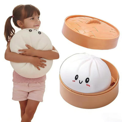TPR Squishy Dumpling Stress Ball Cute Smiley Face Squeeze Toy for Stress Relief