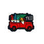 Silicone Focal Beads Christmas Gnome in Red Truck with Tree and Y'all Text