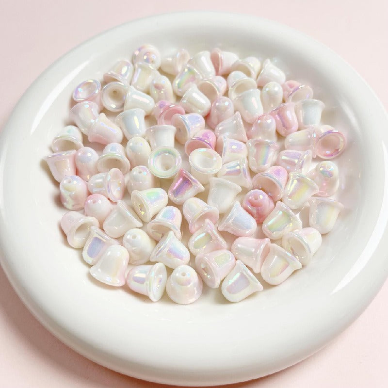 10pcs 11mm Double Colored Bell Acrylic Beads Orchid Bracelet Accessories 6