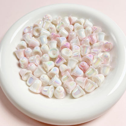 10pcs 11mm Double Colored Bell Acrylic Beads Orchid Bracelet Accessories 6
