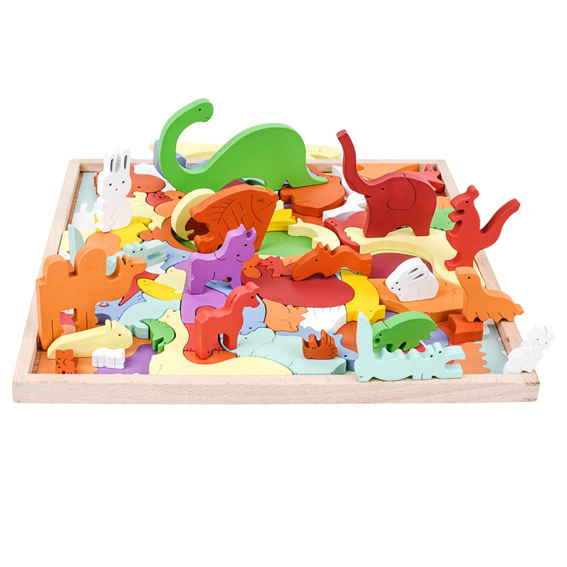 Wooden 3D Animal Puzzle Educational Toy for Kids