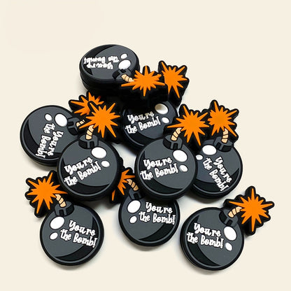 20Pcs Silicone Focal Beads Simulated Bomb With Fuse Detail