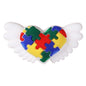 Silicone 3D Focal Beads Autism Pet Love Heart with Puzzle Design 12