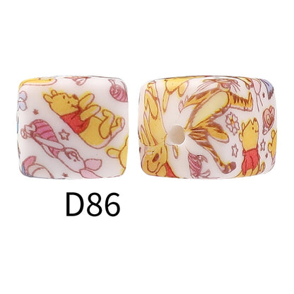 50pcs 15mm Disney Silicone Beads Printed Design 13