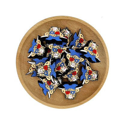 20pcs Silicone Focal Beads American Cattle Wearing Bandana and Sunglasses 2