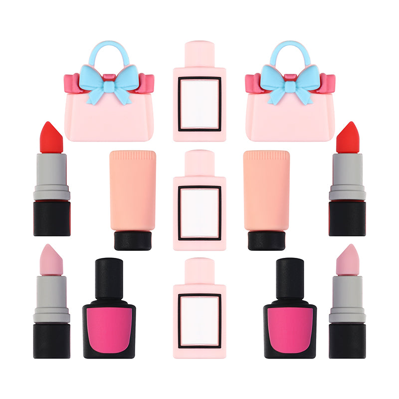 20pcs Silicone 3D Focal Beads Cosmetics Set Bow Bag and Lipstick Detail 2