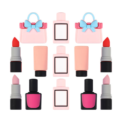 20pcs Silicone 3D Focal Beads Cosmetics Set Bow Bag and Lipstick Detail 2
