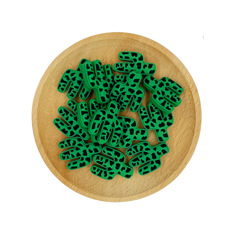 20pcs Silicone Focal Beads Cactus Cutout Center Design 9