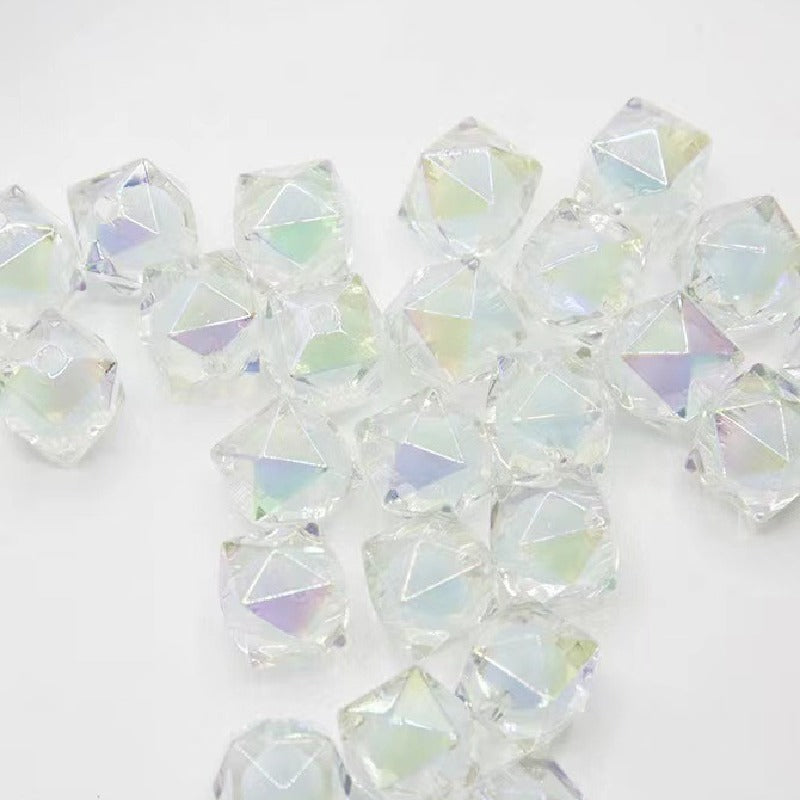 200pcs 16mm Diamond Acrylic Beads Transparent for Jewelry Making 8