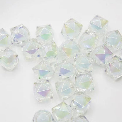 200pcs 16mm Diamond Acrylic Beads Transparent for Jewelry Making 8