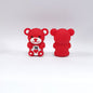 20Pcs Silicone 3D Focal Beads Valentine Red Bear Holding Heart