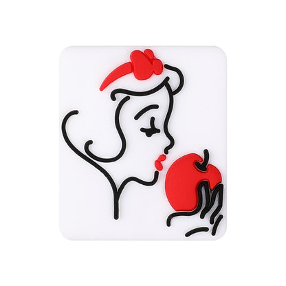 20Pcs Silicone Focal Beads Snow White Series Poisoned Apple and Mirror Design 13