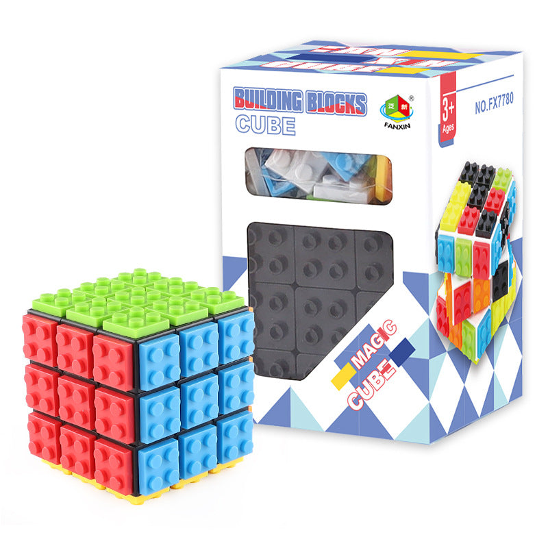Plastic Fidget Cube Building Block Rubik's Cube Toy 6.5cm 9