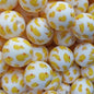 50pcs 15mm Cute Duck Print Silicone Beads Multi Base Design 8