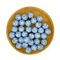 50pcs 15mm Printed Crackle Silicone Beads Colorful Design 10