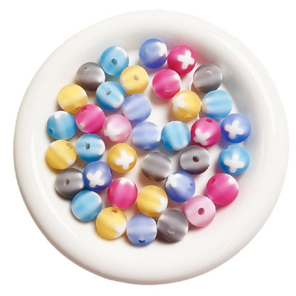 10pcs 16mm Bicolor Round Acrylic Beads DIY Bracelet Making 3
