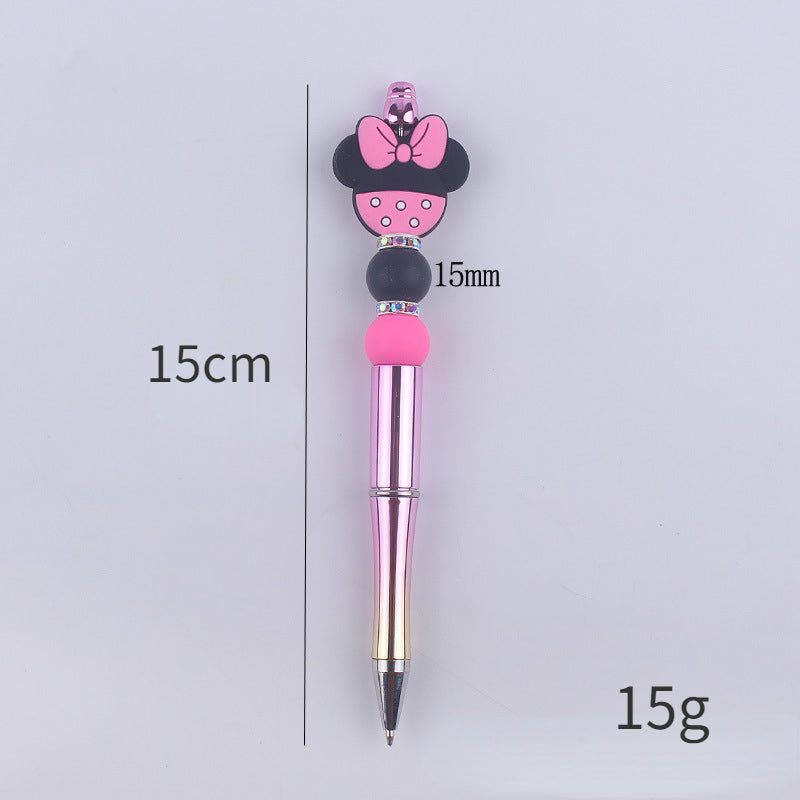 Animal Bow Silicone Beaded Pens Colorful Ballpoint Handmade Gift 5