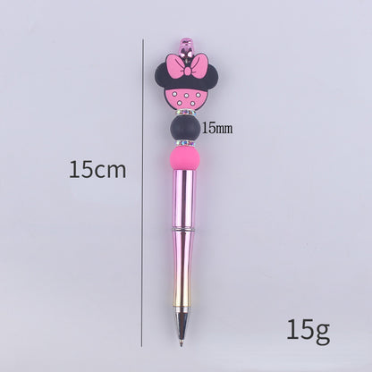 Animal Bow Silicone Beaded Pens Colorful Ballpoint Handmade Gift 5