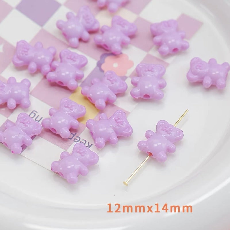 20pcs 12x14mm Bear Acrylic Beads Jewelry Making Craft Supplies 8