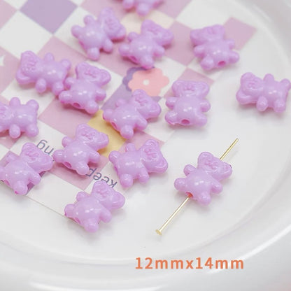20pcs 12x14mm Bear Acrylic Beads Jewelry Making Craft Supplies 8