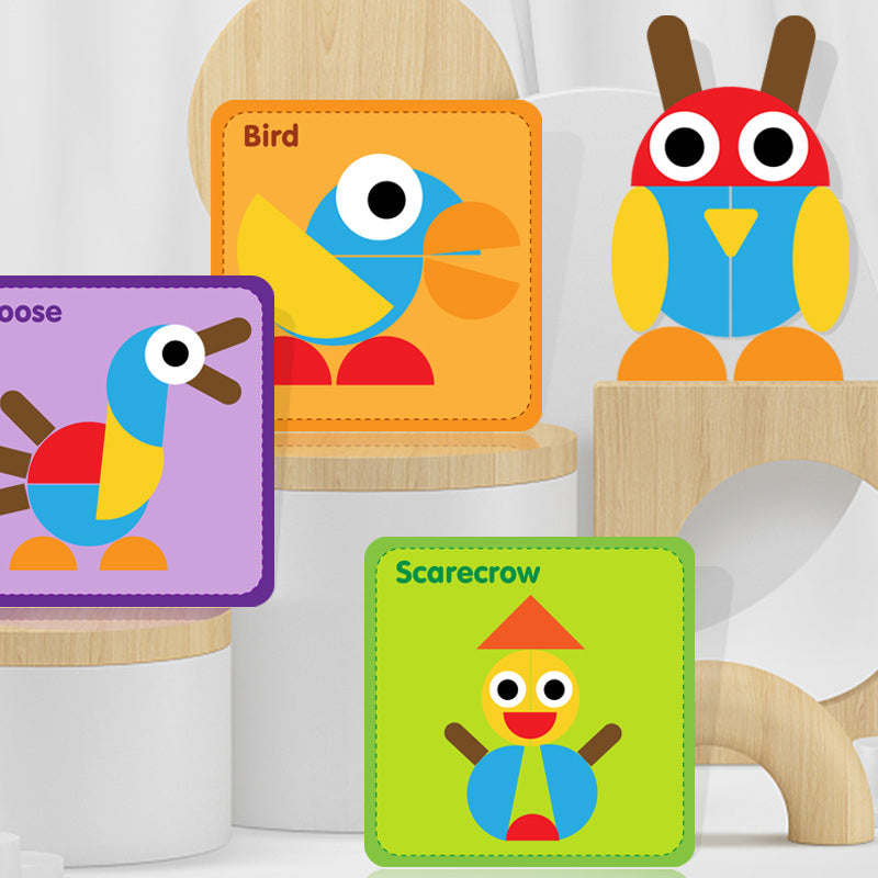 Wooden Geometric Montessori Puzzle Educational Toy for Kids 3