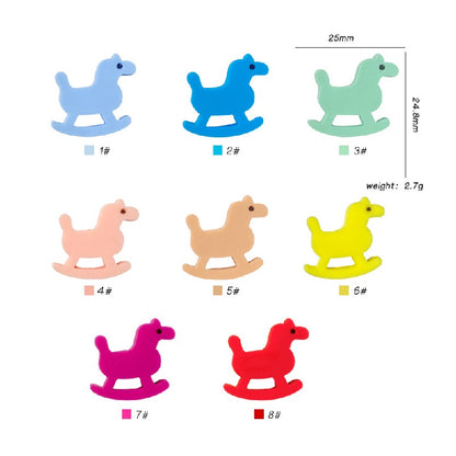 20pcs Silicone Focal Beads Trojan Horse Side Profile