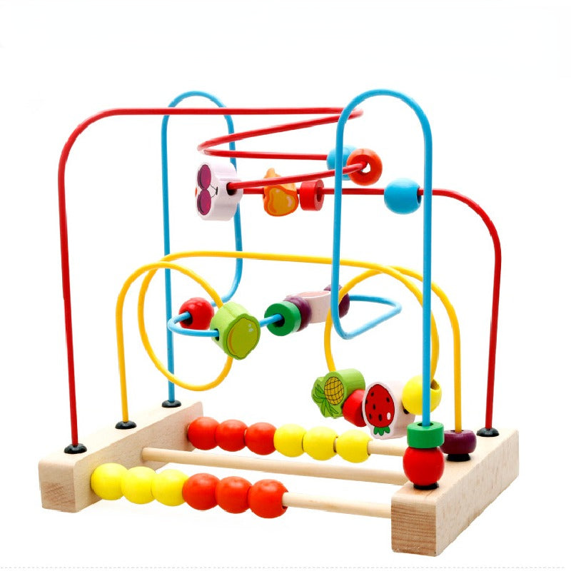 Wooden Fruit and Animal Bead Maze Educational Toy 3