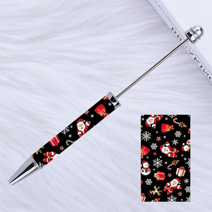 Christmas Beadable Pens Printed Pumpkin Ghost Spider Bat Pens Plastic 7