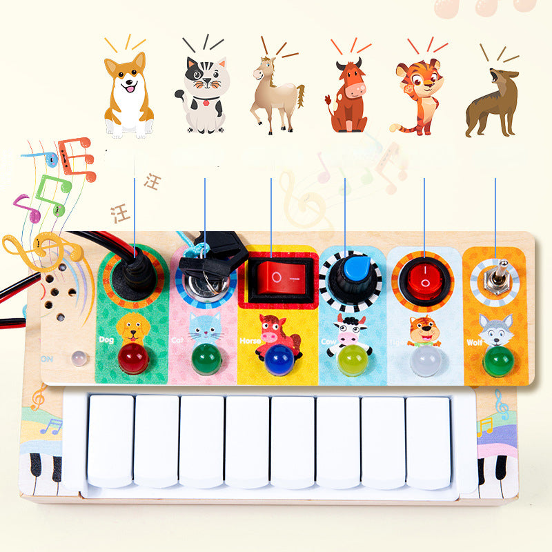Wooden Electronic Keyboard Kids Musical Instrument Educational Toy 2