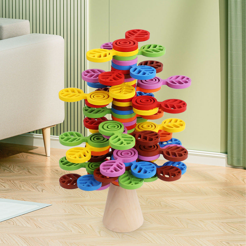 Wooden Building Blocks Stacked Tree Educational Toy for Kids 4
