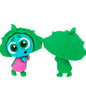 Silicone 3D Focal Beads Inside Out Green Emotional Little People Front Facing