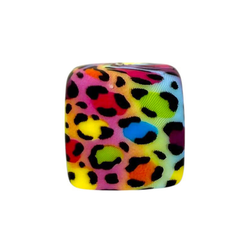 50pcs 13.5mm Printed Square Silicone Beads Variety Designs 5