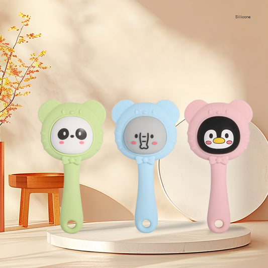 Silicone Baby Teether Toy Hand Bell Shape 2 Pack
