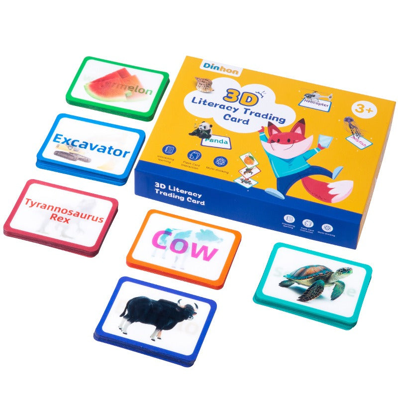 Educational Paper 3D English Letter Cognitive Flash Cards for Kids