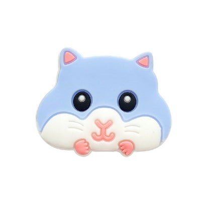 20pcs Silicone Focal Beads Hamster Front Facing Design 5