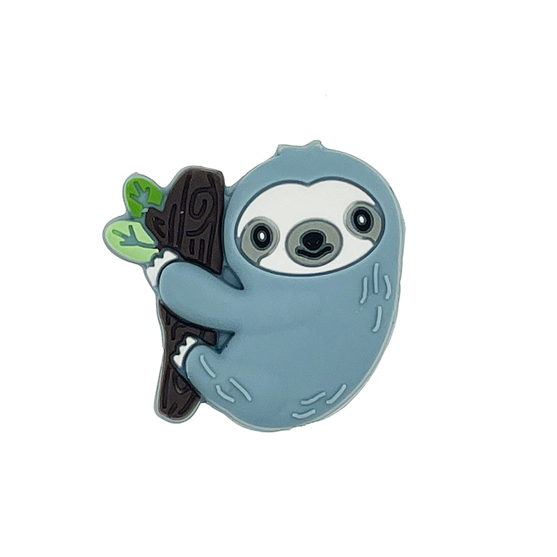 20pcs Silicone Focal Beads Sloth Clinging to Tree Branch 3