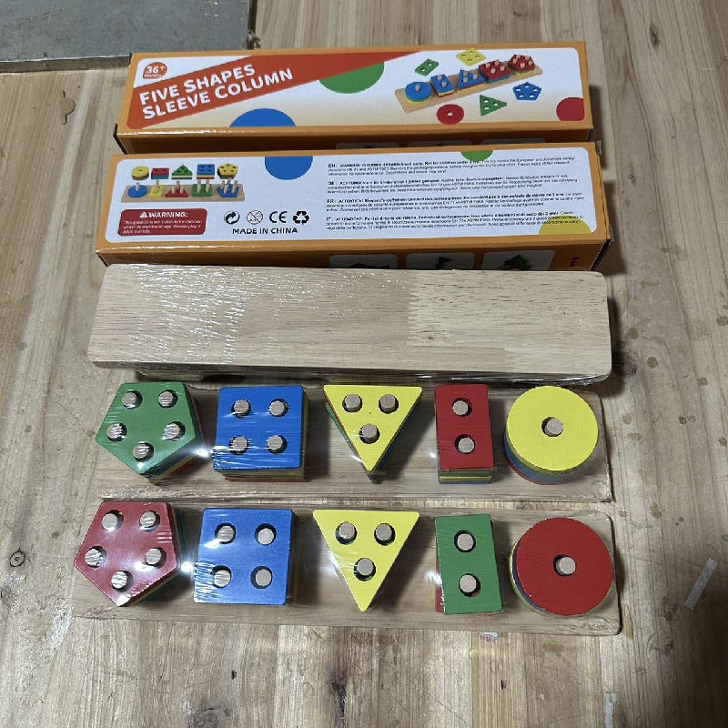 Wooden Geometric Montessori Toys Shape Sorting Educational Toy 7