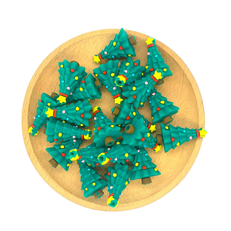 Silicone 3D Focal Beads Christmas Tree Layered Branches 2
