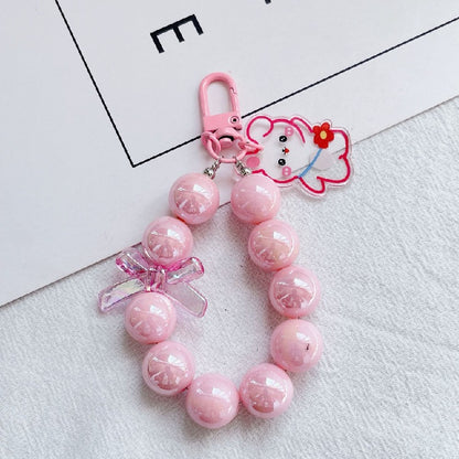 Acrylic Rabbit Bear Beaded Keychain Bracelet Charm 9
