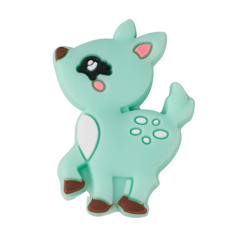 10pcs Silicone Focal Beads Deer Cartoon Cute Side Profile 5