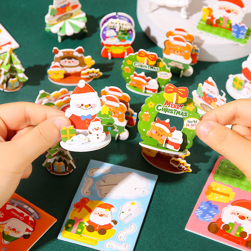 Christmas 3D Puzzle Paper Toy Educational for Kids 10pcs 5