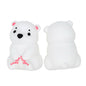 Silicone 3D Focal Beads Sitting White Bear Front Facing